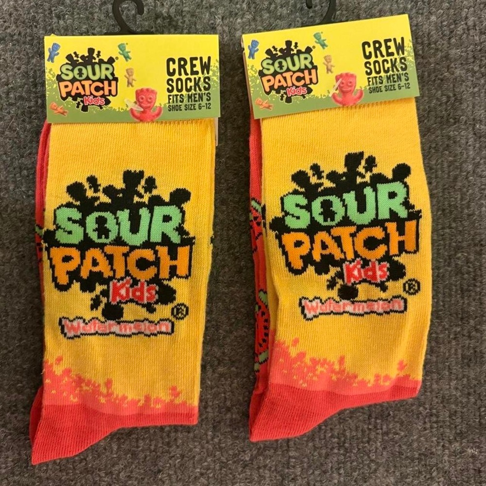 Sour Patch Kids Watermelon Crew Socks (2 pack) – Men's 6-12 – New